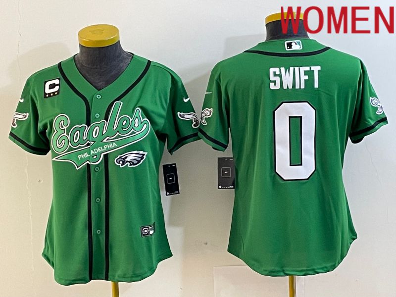 Women Philadelphia Eagles #0 Swift Green Nike 2023 Co Branding Game NFL Jersey style 4->women nfl jersey->Women Jersey